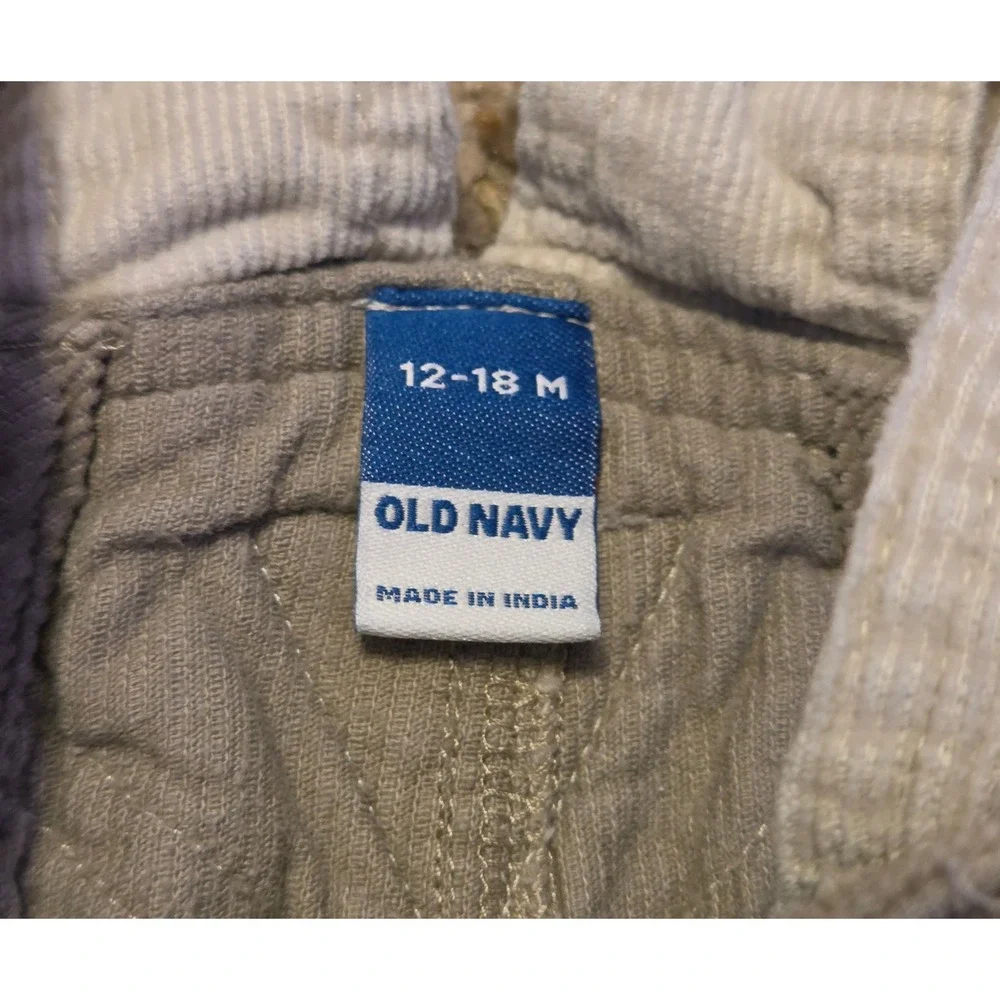 Old Navy Brown Tan Corduroy Overalls Baby Size 12-18 Months